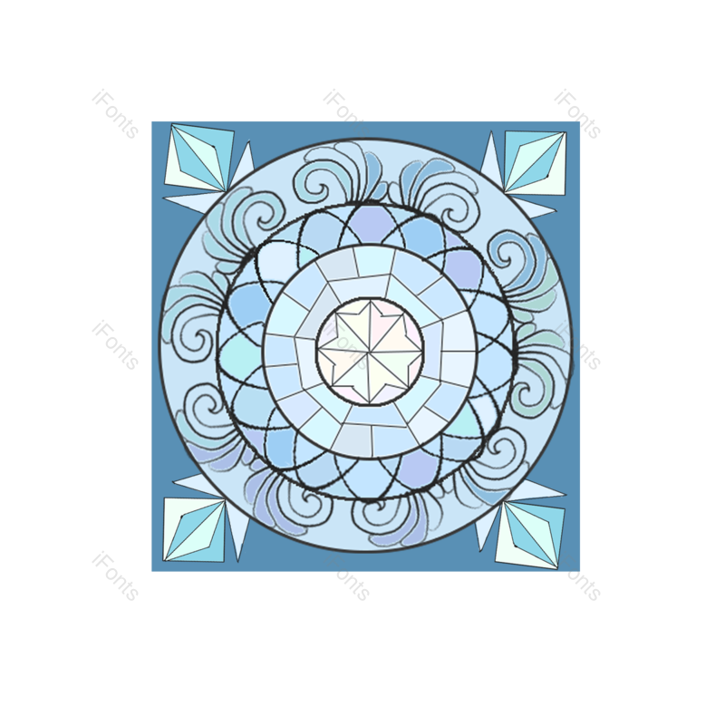 彩绘图片,花朵元素,几何PNG,彩色免抠素材